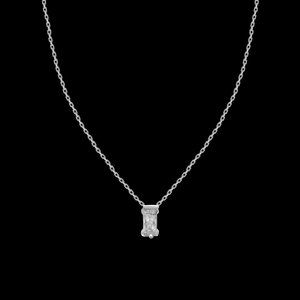 Crystal & Silvertone with Swarovski Alphabet Personalized Necklace -18" Letter-I